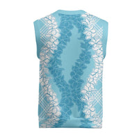 Hawaii Aloha Plumeria Lei Turquoise Palaka Christmas Knitted V-Neck Vest - Polynesian Pride