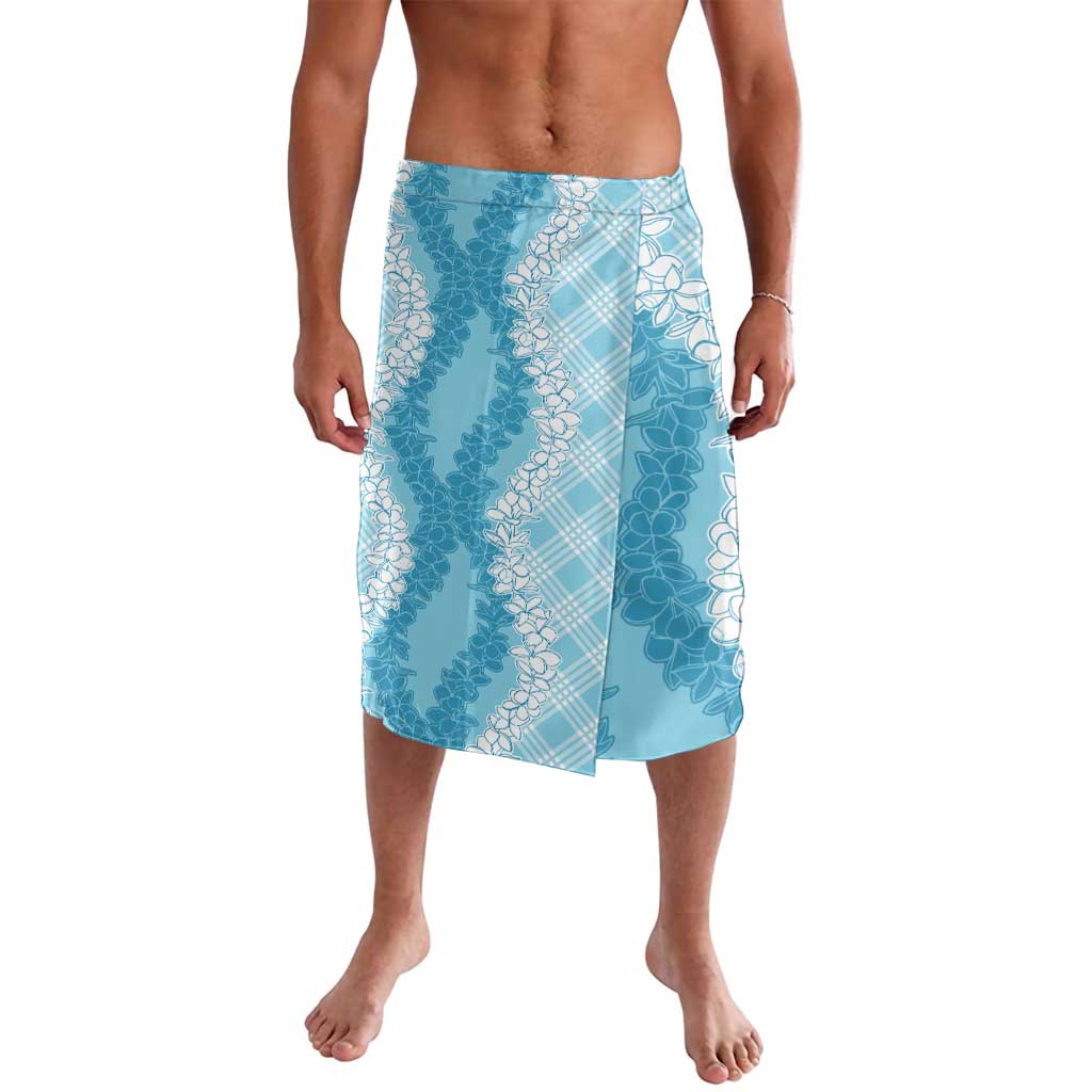 Hawaii Aloha Plumeria Lei Turquoise Palaka Lavalava - Polynesian Pride