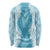 Hawaii Aloha Plumeria Lei Turquoise Palaka Long Sleeve Shirt - Polynesian Pride