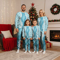Hawaii Aloha Plumeria Lei Turquoise Palaka Christmas Pajama Set - Polynesian Pride