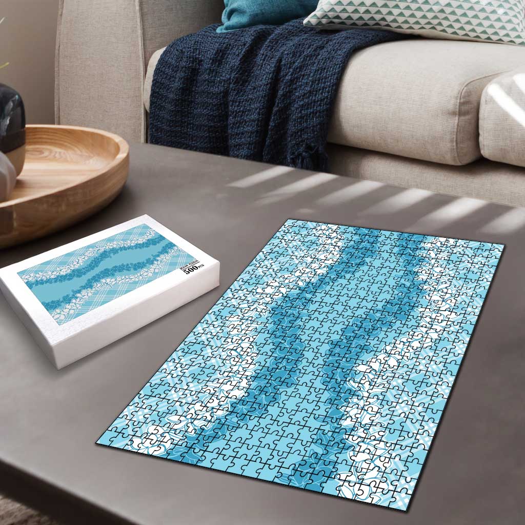 Hawaii Aloha Plumeria Lei Turquoise Palaka Puzzle - Polynesian Pride