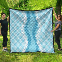 Hawaii Aloha Plumeria Lei Turquoise Palaka Quilt - Polynesian Pride