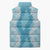Hawaii Aloha Plumeria Lei Turquoise Palaka Sleeveless Puffer Jacket - Polynesian Pride