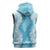 Hawaii Aloha Plumeria Lei Turquoise Palaka Sleeveless Zip Hoodie - Polynesian Pride