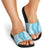 Hawaii Aloha Plumeria Lei Turquoise Palaka Slide Sandals - Polynesian Pride