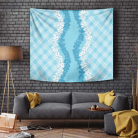 Hawaii Aloha Plumeria Lei Turquoise Palaka Tapestry - Polynesian Pride