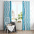 Hawaii Aloha Plumeria Lei Turquoise Palaka Window Curtain - Polynesian Pride