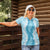 Hawaii Aloha Plumeria Lei Turquoise Palaka Women Polo Shirt - Polynesian Pride