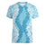 Hawaii Aloha Plumeria Lei Turquoise Palaka Women V-Neck T-Shirt - Polynesian Pride