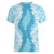 Hawaii Aloha Plumeria Lei Turquoise Palaka Women V-Neck T-Shirt - Polynesian Pride