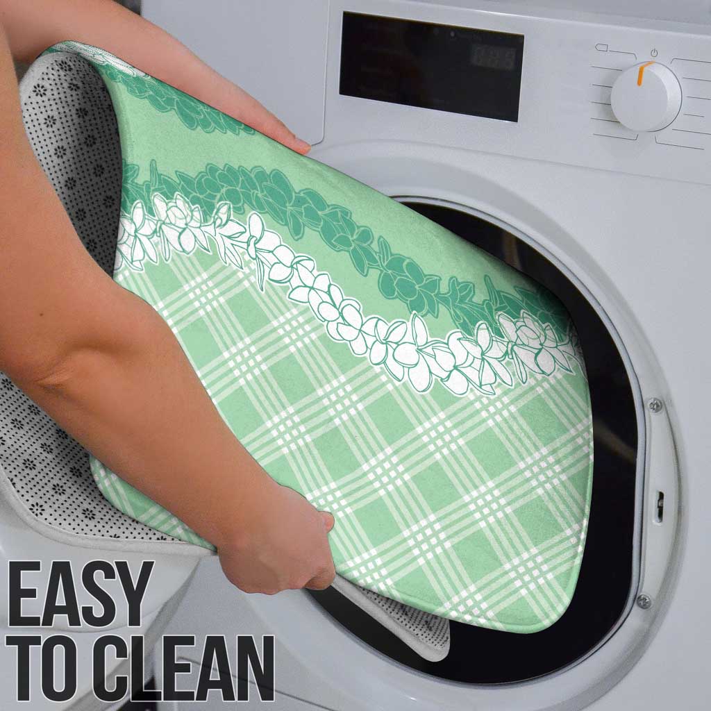 Hawaii Aloha Plumeria Lei Mint Palaka Bathroom Set - Polynesian Pride