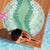 Hawaii Aloha Plumeria Lei Mint Palaka Beach Blanket - Polynesian Pride