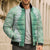 Hawaii Aloha Plumeria Lei Mint Palaka Bomber Puffer Jacket - Polynesian Pride