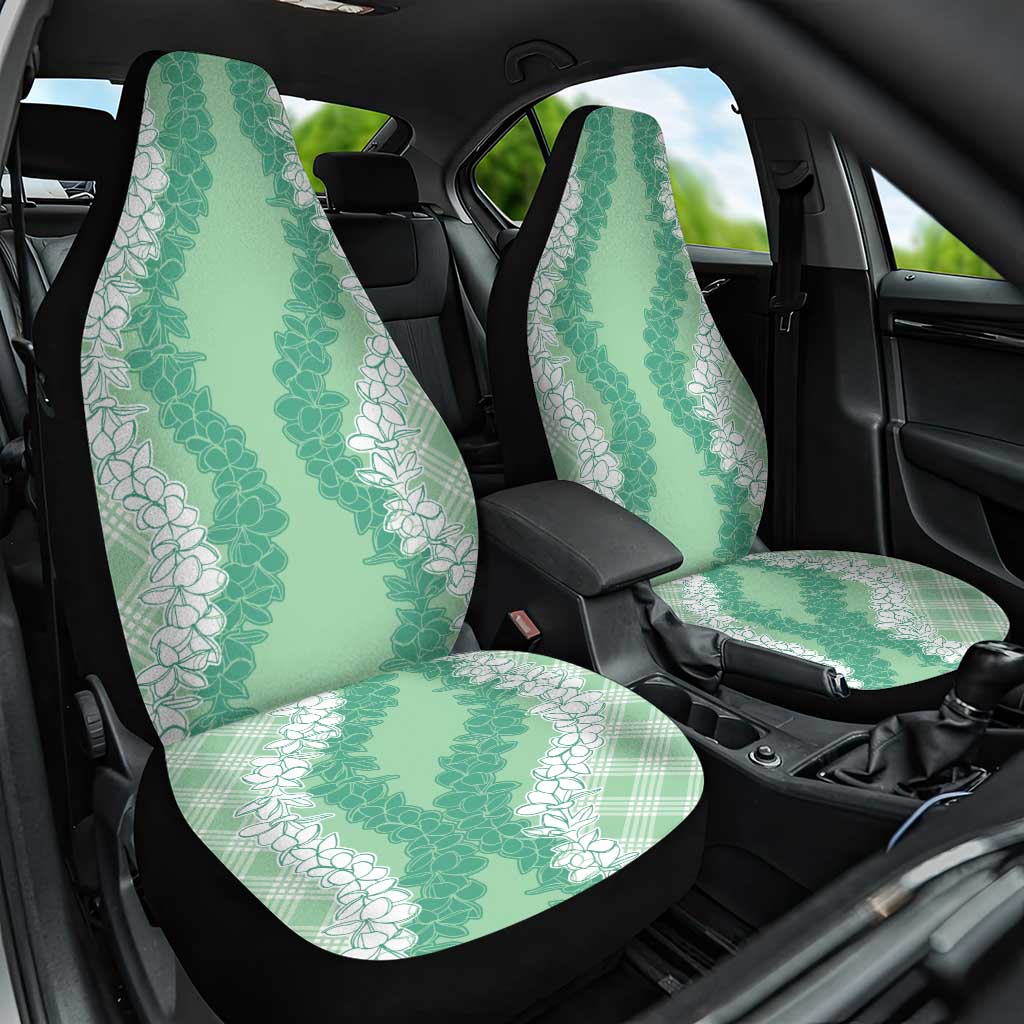 Hawaii Aloha Plumeria Lei Mint Palaka Car Seat Cover - Polynesian Pride