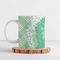 Hawaii Aloha Plumeria Lei Mint Palaka Ceramic Mug - Polynesian Pride