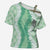 Hawaii Aloha Plumeria Lei Mint Palaka Cross Shoulder Shirt - Polynesian Pride