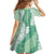 Hawaii Aloha Plumeria Lei Mint Palaka Family Matching Off The Shoulder Long Sleeve Dress and Hawaiian Shirt - Polynesian Pride