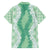 Hawaii Aloha Plumeria Lei Mint Palaka Family Matching Off The Shoulder Long Sleeve Dress and Hawaiian Shirt - Polynesian Pride