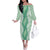 Hawaii Aloha Plumeria Lei Mint Palaka Family Matching Off The Shoulder Long Sleeve Dress and Hawaiian Shirt - Polynesian Pride