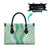 Hawaii Aloha Plumeria Lei Mint Palaka Leather Bag - Polynesian Pride