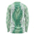 Hawaii Aloha Plumeria Lei Mint Palaka Long Sleeve Shirt - Polynesian Pride