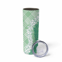 Hawaii Aloha Plumeria Lei Mint Palaka Skinny Tumbler - Polynesian Pride