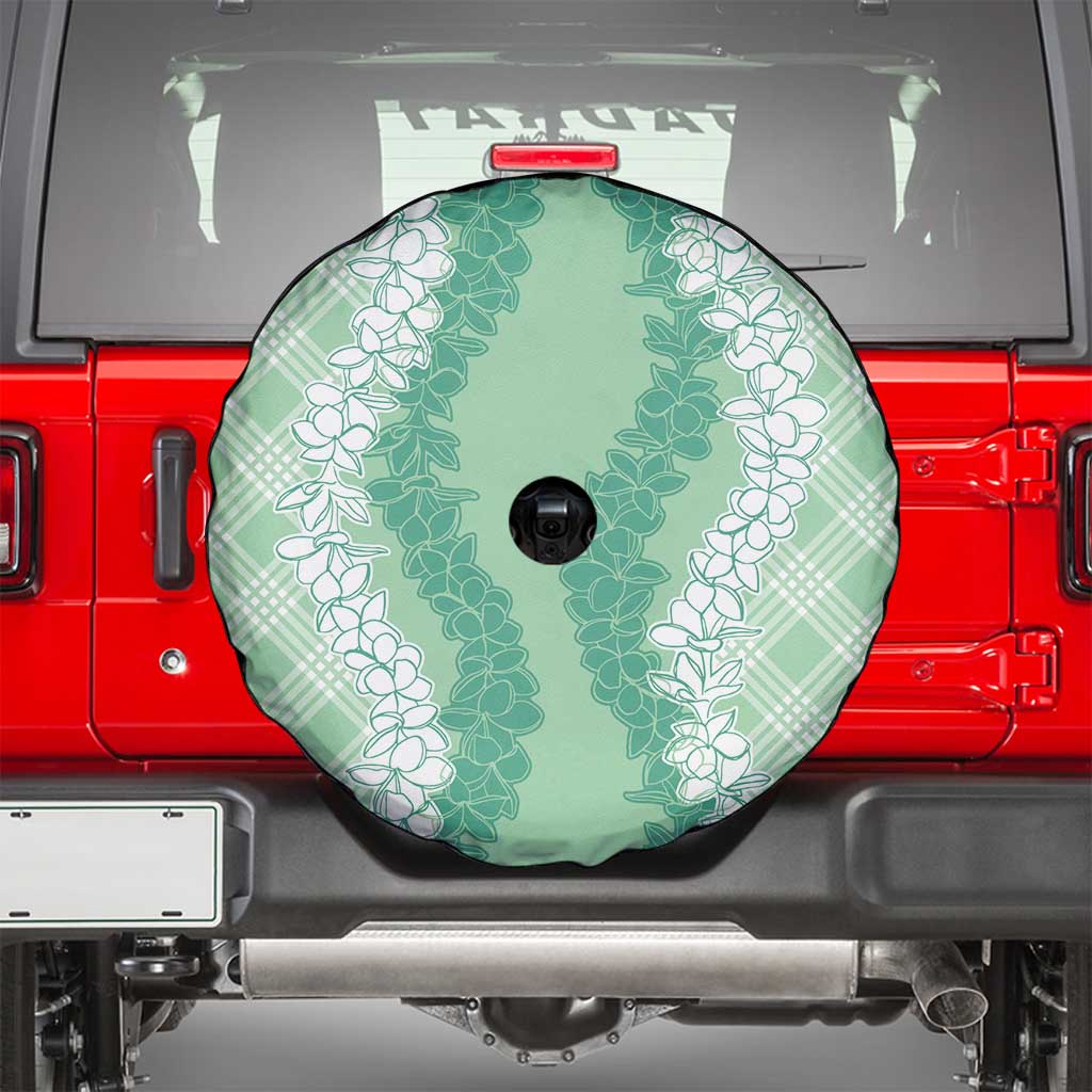 Hawaii Aloha Plumeria Lei Mint Palaka Spare Tire Cover - Polynesian Pride