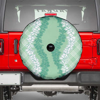 Hawaii Aloha Plumeria Lei Mint Palaka Spare Tire Cover - Polynesian Pride