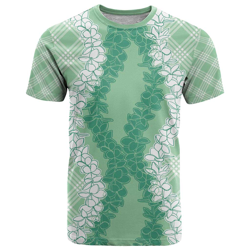 Hawaii Aloha Plumeria Lei Mint Palaka T Shirt - Polynesian Pride
