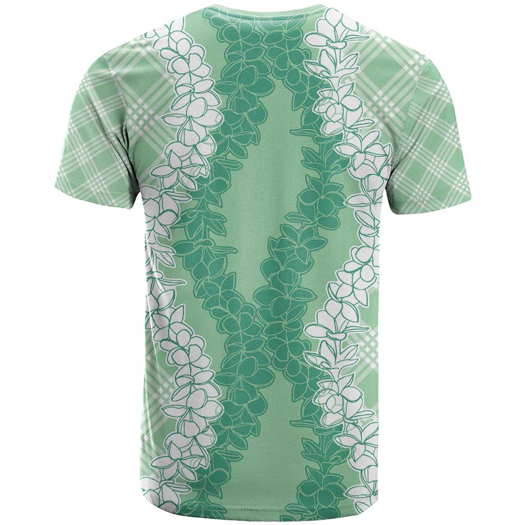 Hawaii Aloha Plumeria Lei Mint Palaka T Shirt - Polynesian Pride