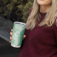 Hawaii Aloha Plumeria Lei Mint Palaka Tumbler Cup - Polynesian Pride