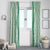 Hawaii Aloha Plumeria Lei Mint Palaka Window Curtain - Polynesian Pride
