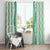 Hawaii Aloha Plumeria Lei Mint Palaka Window Curtain - Polynesian Pride