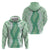 Hawaii Aloha Plumeria Lei Mint Palaka Zip Hoodie - Polynesian Pride