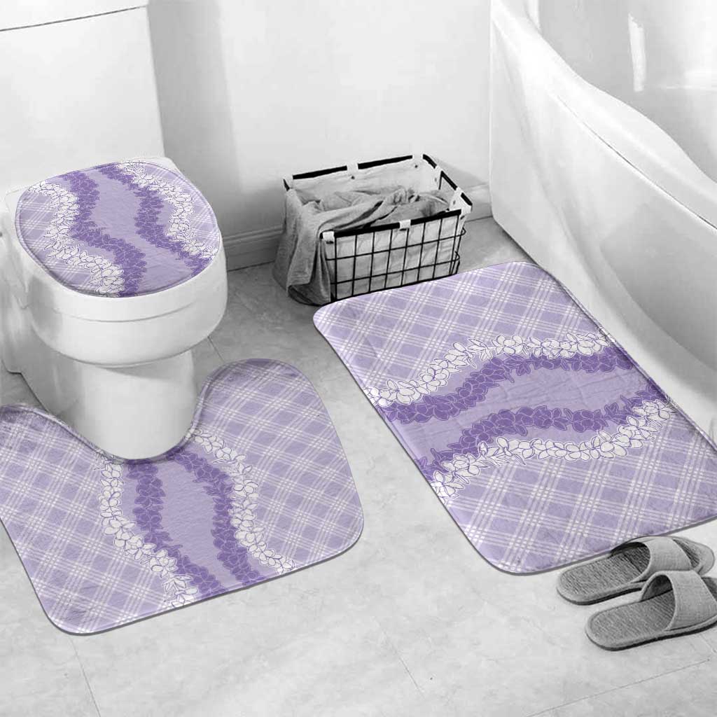Hawaii Aloha Plumeria Lei Lavender Palaka Bathroom Set - Polynesian Pride