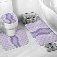 Hawaii Aloha Plumeria Lei Lavender Palaka Bathroom Set - Polynesian Pride