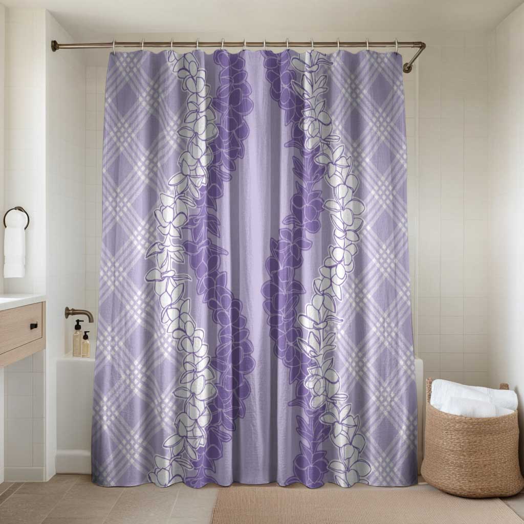Hawaii Aloha Plumeria Lei Lavender Palaka Bathroom Set - Polynesian Pride