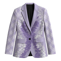 Hawaii Aloha Plumeria Lei Lavender Palaka Blazer - Polynesian Pride
