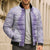 Hawaii Aloha Plumeria Lei Lavender Palaka Bomber Puffer Jacket - Polynesian Pride
