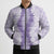 Hawaii Aloha Plumeria Lei Lavender Palaka Bomber Puffer Jacket - Polynesian Pride