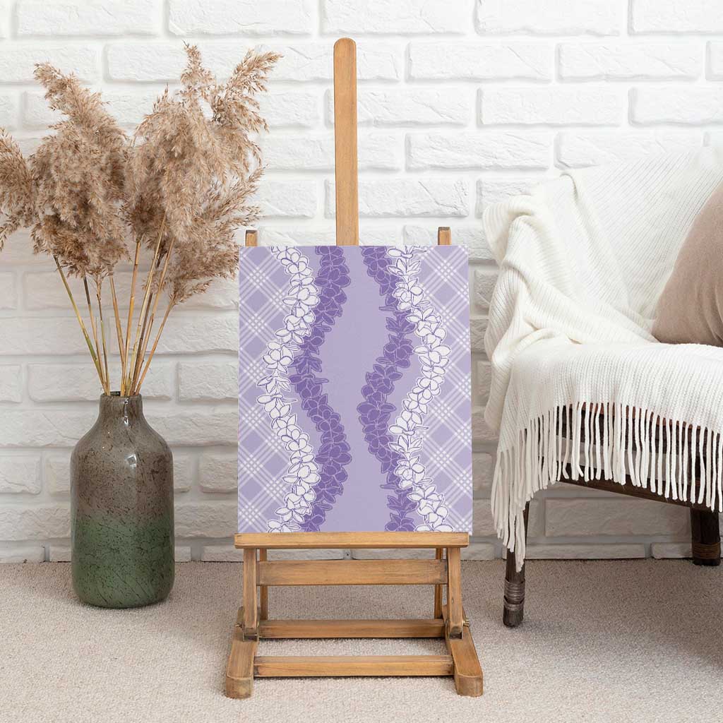 Hawaii Aloha Plumeria Lei Lavender Palaka Canvas Wall Art - Polynesian Pride