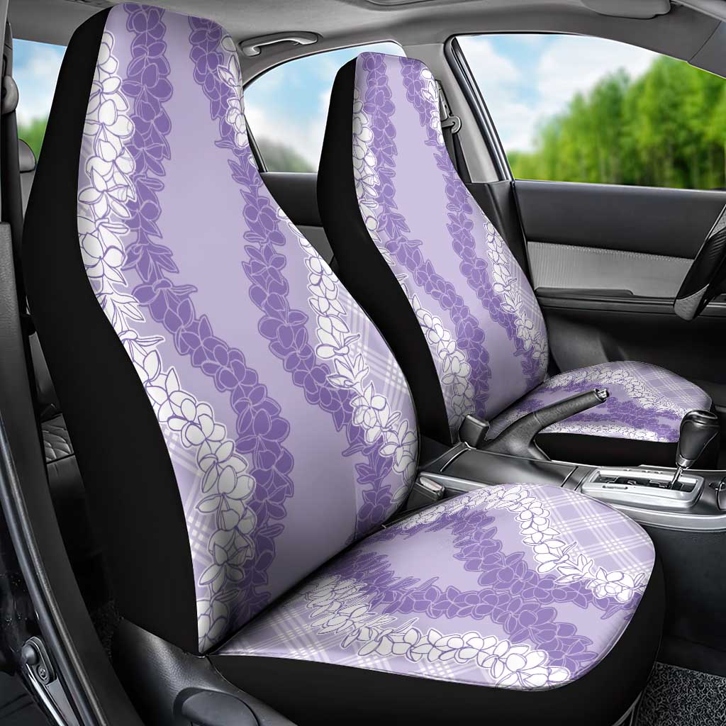 Hawaii Aloha Plumeria Lei Lavender Palaka Car Seat Cover - Polynesian Pride