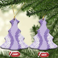 Hawaii Aloha Plumeria Lei Lavender Palaka Ceramic Ornament - Polynesian Pride