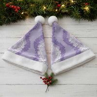 Hawaii Aloha Plumeria Lei Lavender Palaka Christmas Santa Hat - Polynesian Pride