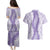Hawaii Aloha Plumeria Lei Lavender Palaka Couples Matching Puletasi and Hawaiian Shirt - Polynesian Pride