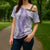 Hawaii Aloha Plumeria Lei Lavender Palaka Cross Shoulder Shirt - Polynesian Pride