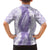 Hawaii Aloha Plumeria Lei Lavender Palaka Family Matching Long Sleeve Bodycon Dress and Hawaiian Shirt - Polynesian Pride