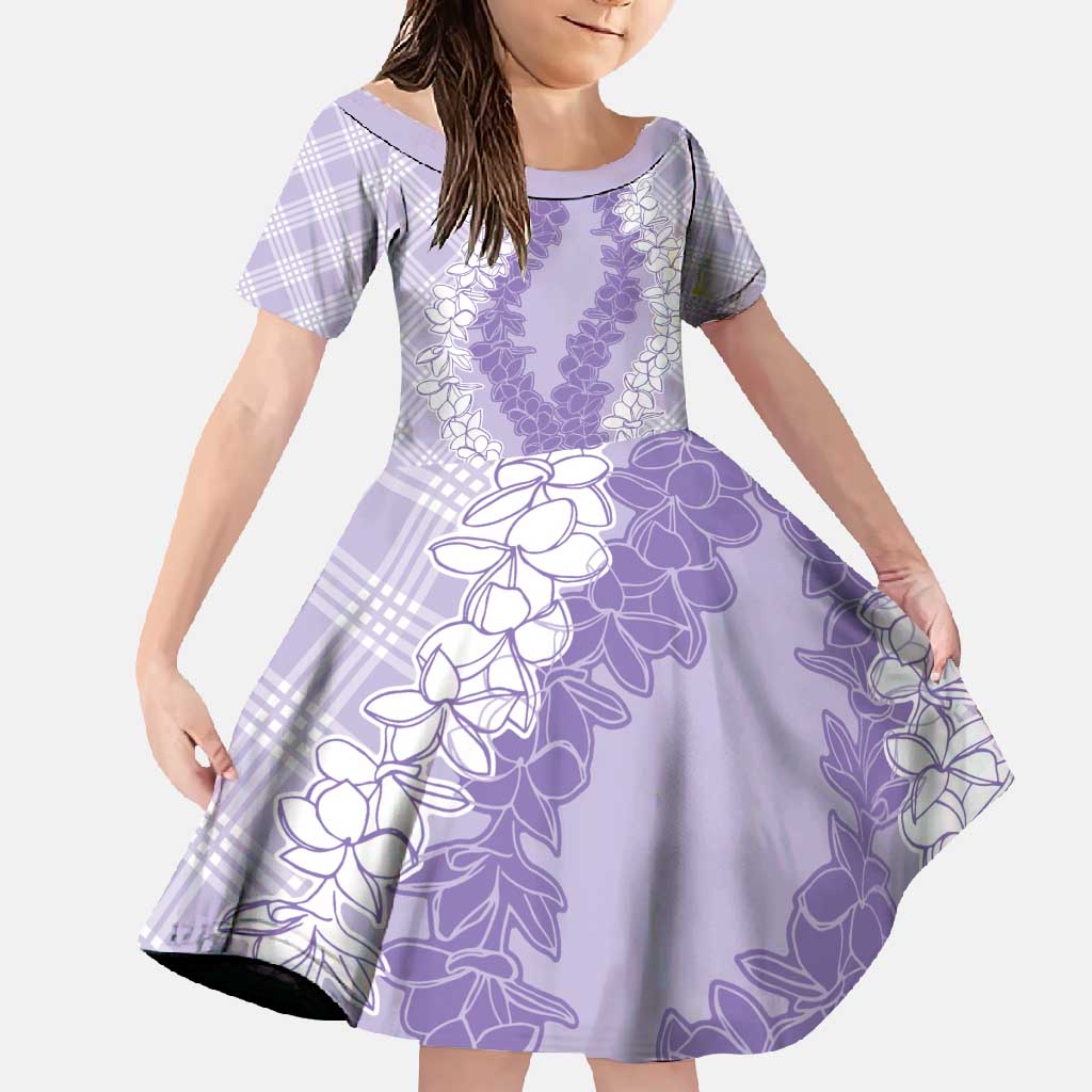Hawaii Aloha Plumeria Lei Lavender Palaka Family Matching Mermaid Dress and Hawaiian Shirt - Polynesian Pride