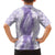 Hawaii Aloha Plumeria Lei Lavender Palaka Family Matching Off The Shoulder Long Sleeve Dress and Hawaiian Shirt - Polynesian Pride