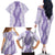 Hawaii Aloha Plumeria Lei Lavender Palaka Family Matching Off The Shoulder Long Sleeve Dress and Hawaiian Shirt - Polynesian Pride